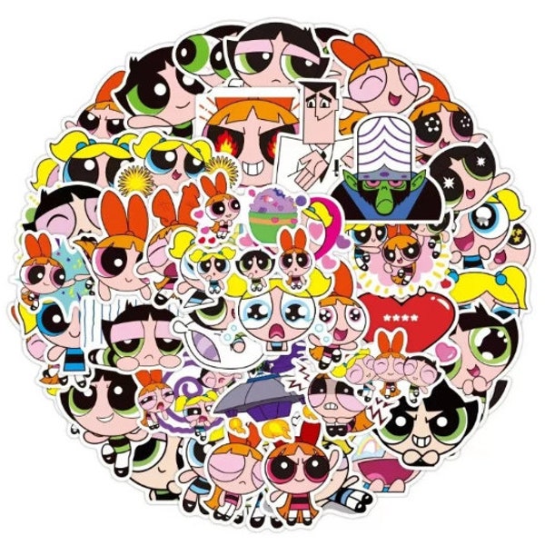 Power Puff Girls Sticker 20 Random NEW Stickers Decals Great for Laptop Kids Teens Bicycle, Bumper Stickers Hippie Decals