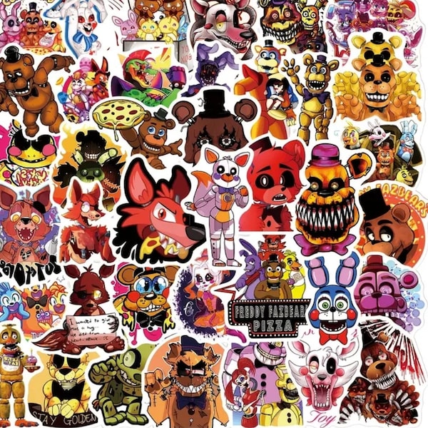 Five Nights Of Freddy FNF Sticker 20 Random NEW Stickers Decals Great for Laptop Kids Teens Bicycle, Bumper Stickers Hippie Decals