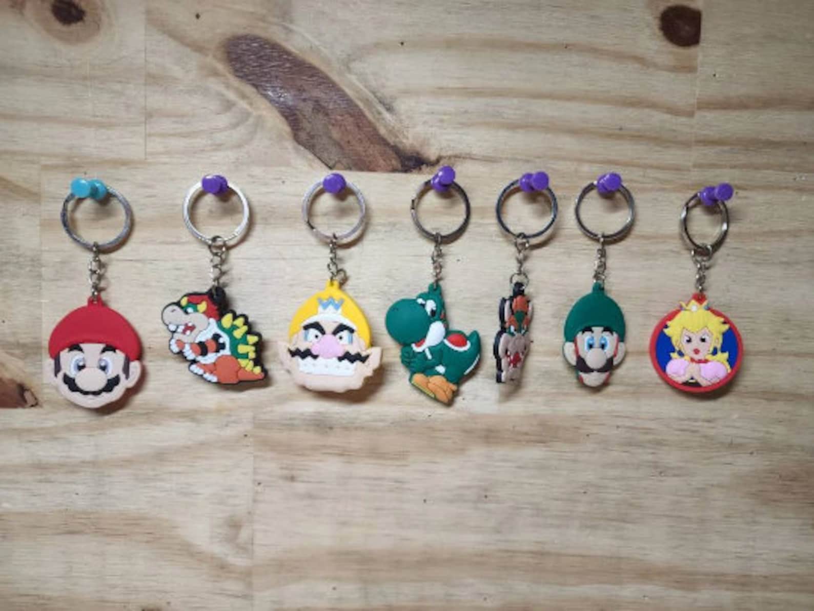 Mario Brothers Keychains Cartoon Cute Kids Fun 90s Keyrings Super Mario ...