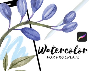 Amazing Watercolor Painting kit for Procreate, Digital watercolor, INSTANT download, Procreate brushes, 10 Watercolor brushes for procreate