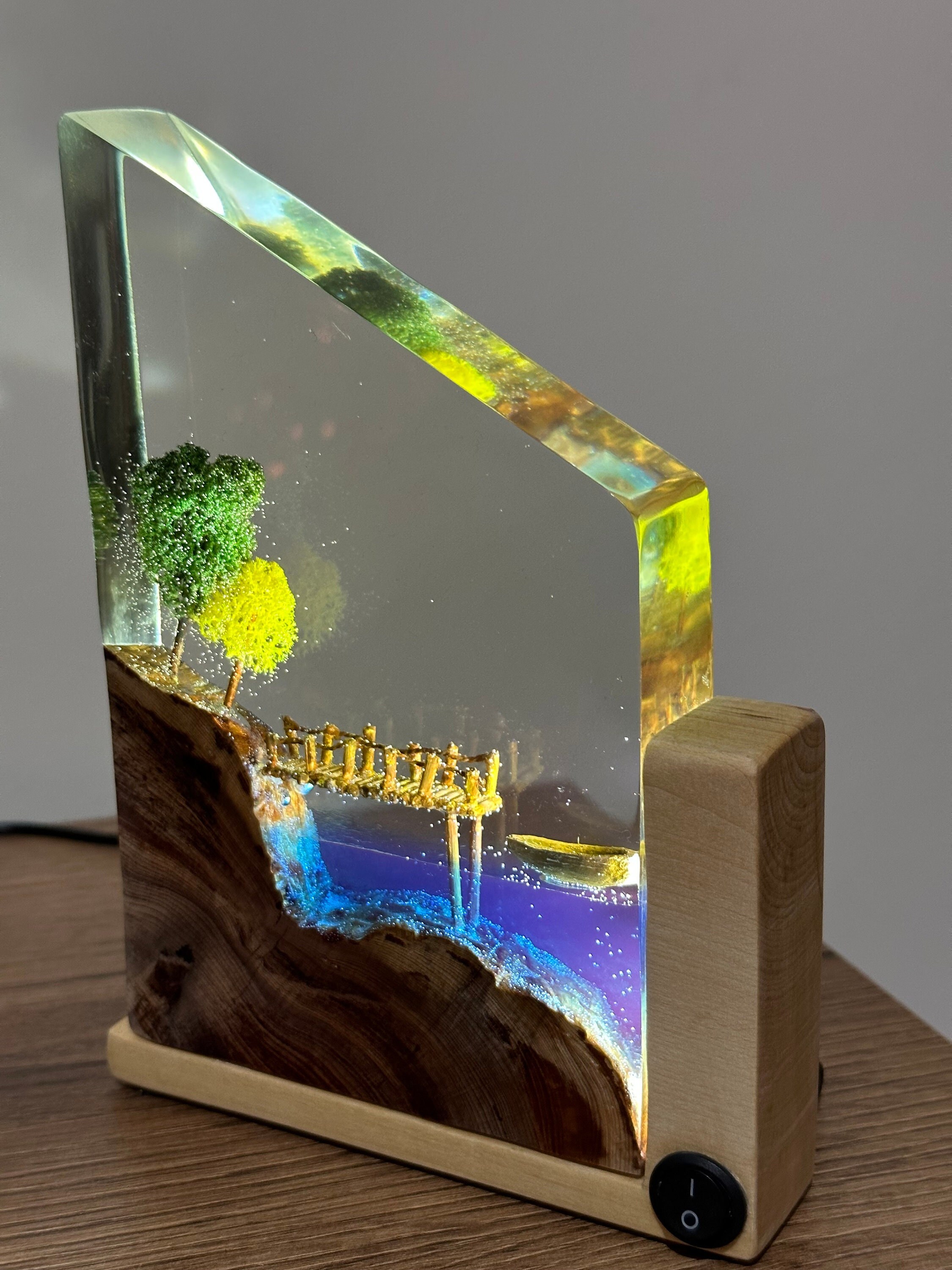 Seaside Epoxy Lamp Resin Lamp Resin Art Lamp Home Decor Etsy