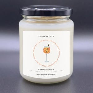 SPRITZ APERITIF - scented candle / Holy Aperoly / Champagne Orange scent / 275ml glass with up to 36 hours burning time