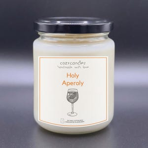 SPRITZ APERITIF - scented candle / Holy Aperoly / Champagne Orange scent / 275ml glass with up to 36 hours burning time