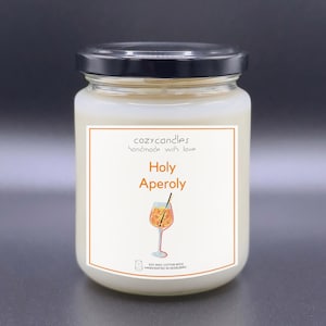 SPRITZ APERITIF - Scented candle / Holy Aperoly / Champagne Orange fragrance / 275ml glass with up to 36 hours burn time