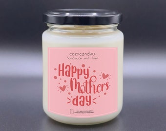 Muttertag Geschenk - Duftkerze / Happy Mothers day / Individueller Duft /  275ml Glas mit bis zu 36 Stunden Brenndauer