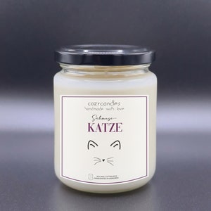 Schmusekatze Duftkerze /Lavendel/ Entspannungskerze für Katzen / Entspannender Duft für Katzen / 275ml Glas bis zu 36 Stunden Brenndauer Bild 1