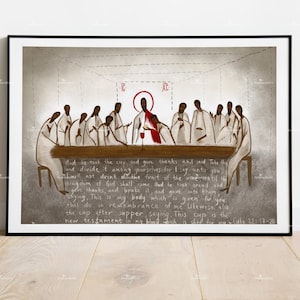 The Last Supper Modern Icon Line Art Digital Print Christian Modern Wall Art Printable Christian Wall Art Holy Eucharist Decor Icons By Eva