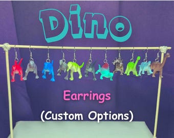 Dinosaurier Ohrringe - Option zum Anpassen - Triceratops, Spinosaurus, Stegosaurus, Brontosaurus, Carnotaurus, Anklyosaurus und mehr