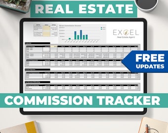 Försäljningsspårning för fastighetsprovisioner | Kalkylblad för mäklare | Mall för Google Sheets