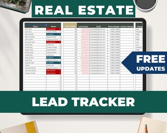 Real Estate Lead Tracker Real Estate Agent Lead Generation Spreadsheet ...