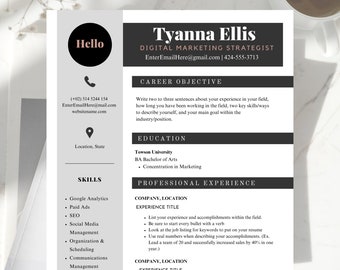 Resume Template Canva | Feminine 3 Page Template With Cover Letter | Modern 3 Page Resume | Professional Template Canva | Creative Download