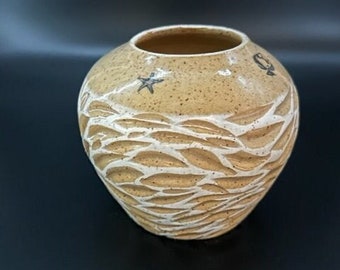 Sandy Beach Stoneware Vase | Beach Inspired Vase | Handmade Vase | Pottery Vase