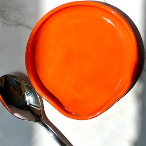 Orange Spoon Rest | Handmade Pottery | Pottery Spoon Rest | Spoon Rest | Kitchen Decor | Kitchen Gift |