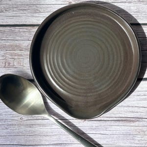 Espresso Brown Spoon Rest 5&quot; | Handmade Pottery | Pottery Spoon Rest | Spoon Rest | Kitchen Decor | Kitchen Gift