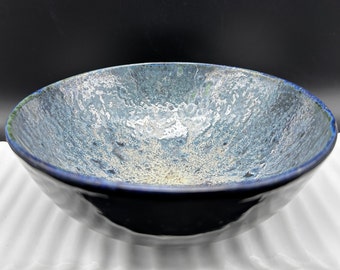 Metallic Blues Bowl | Stoneware Ceramic Bowl | Housewarming Gift | Birthday | Moody Bowl | Organic Bowl