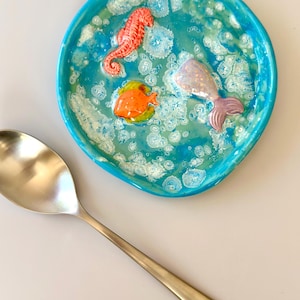 Under The Sea Spoon Rest | Speckled Pottery | Handmade Pottery | Pottery Spoon Rest | Spoon Rest | Kitchen Decor | Gift | Beach Lover