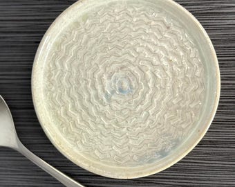 Handmade Textured Ring Dish Pottery Ceramic Dish Small Spoon Rest