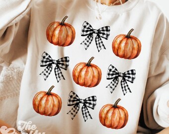 Pumpkin Checkered Coquette bow png, retro halloween png, trending png, Fall png, black bow png soft girl png, Pumpkin girly png