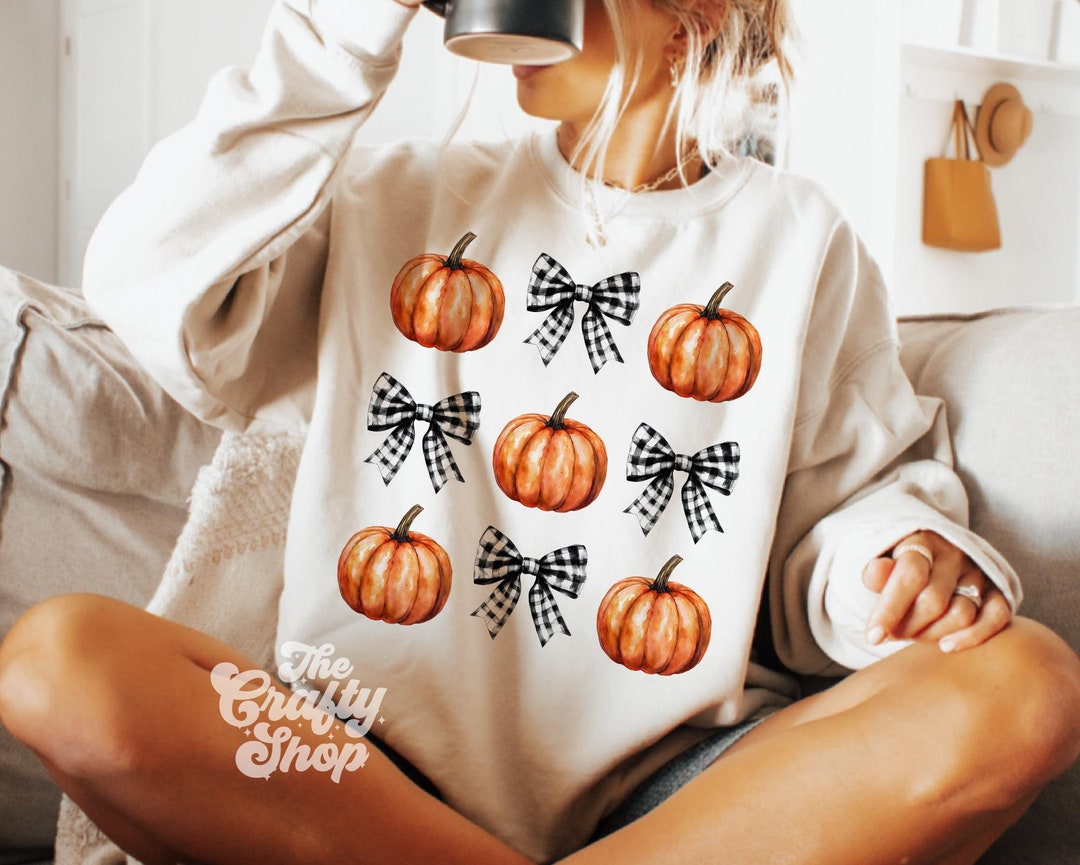 Pumpkin Checkered Coquette Bow Png, Retro Halloween Png, Trending Png ...