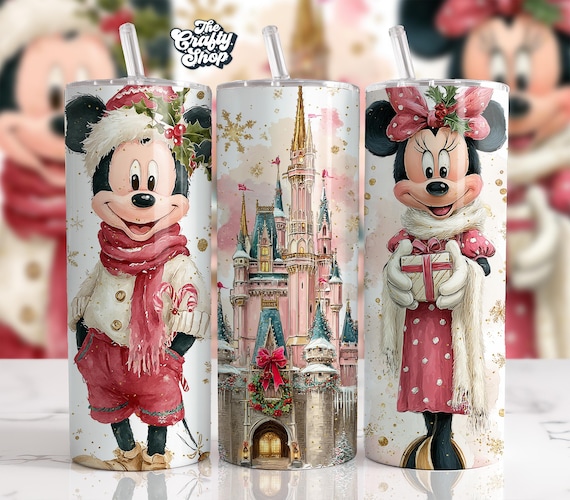 Holiday Mouse & Friends Tumbler Wrap 20oz | Christmas Castle PNG | Cute Winter Sublimation Design | Instant Digital Download
