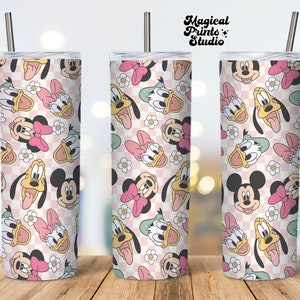 20 oz Maus und Freunde nahtloser gerader Becher digitaler Download, Magical 20 oz Tumbler Wrap, Minnie Wrap
