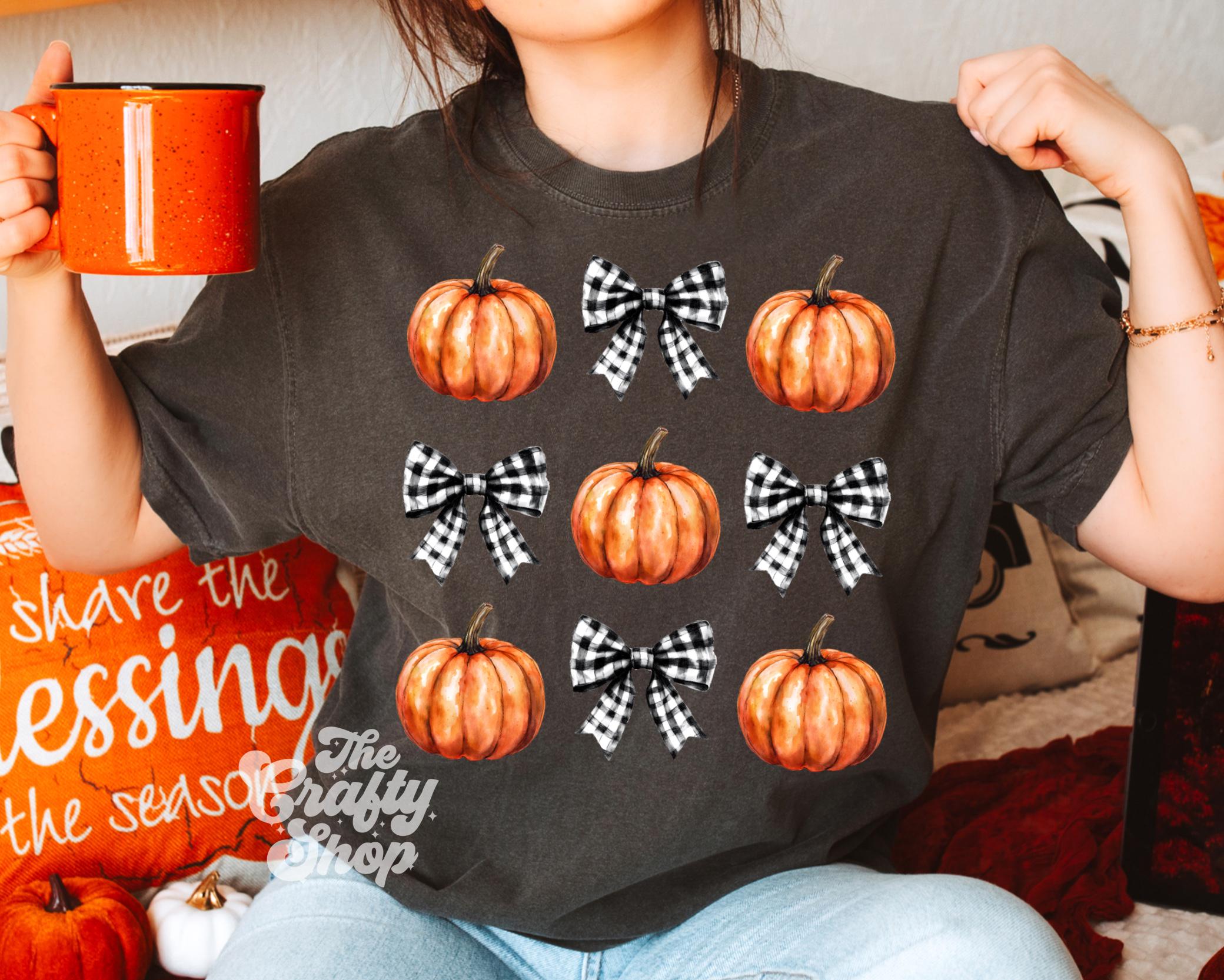 Pumpkin Checkered Coquette Bow Png, Retro Halloween Png, Trending Png ...