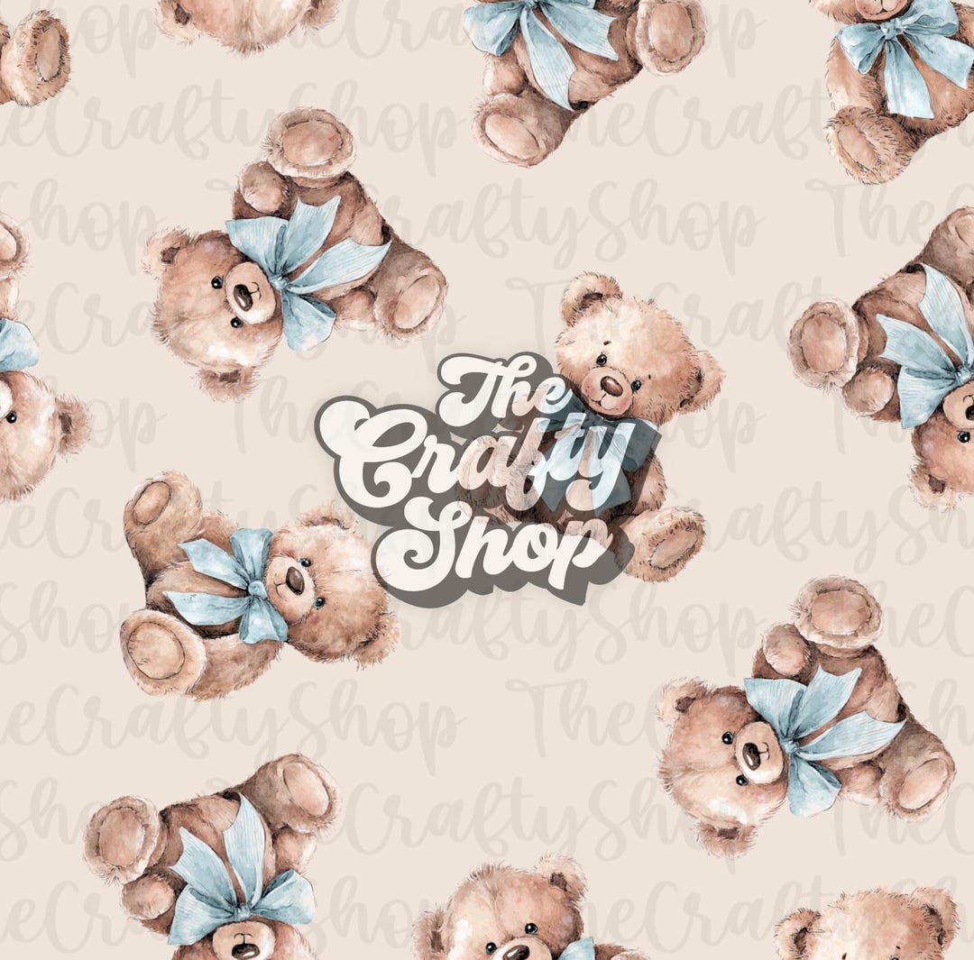 Teddy Bear Seamless Pattern | Cute Neutral Vintage Bear Digital Paper ...