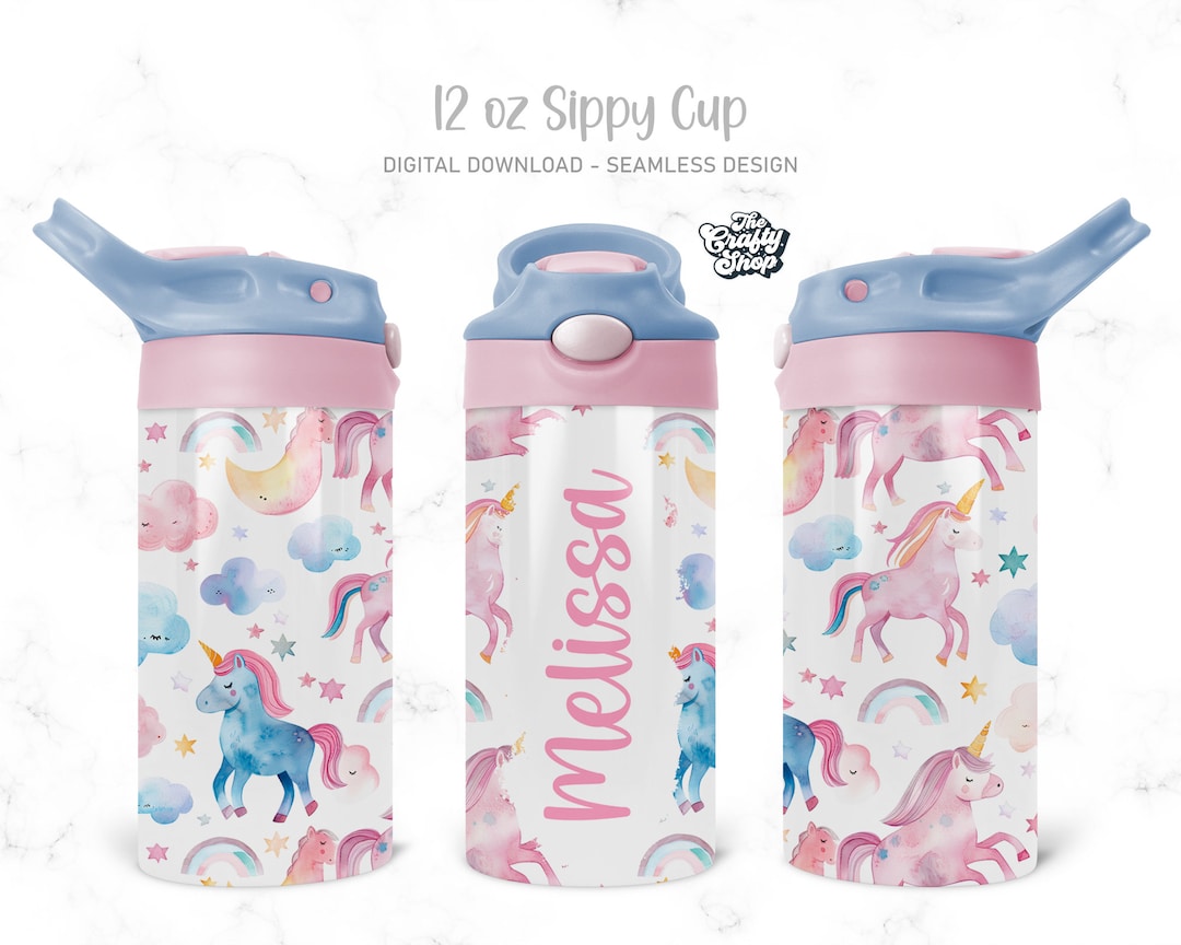 Unicorns Kids 12 Oz Flip Top Tumbler Wrap Kids Water, Kids Bottle ...