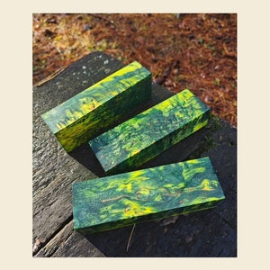 Green - yellow. Stabilized Karelian birch or Masur birch