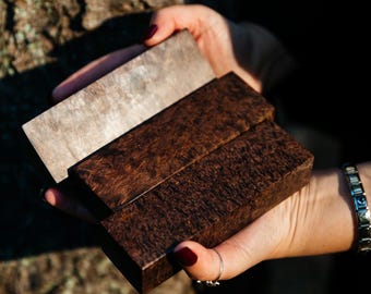 Dark brown. Karelian birch stabilized.