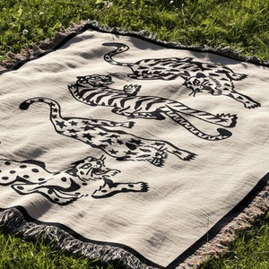 traditional cats tattoo blanket tiger traditional tattoo woven throw blanket tigers tattoo tapestry wall hanging cat picnic blanket