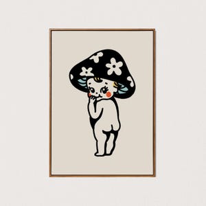 DRUCKBARE Pilz Kewpie Kunstdruck niedliche Kewpie Wand Kunst Tattoo Flash-Dekor Sonny Engel Druck herunterladbare digitale Kunst