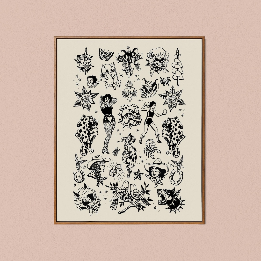 PRINTABLE Traditional Tattoo Flash Art Print Sailor Jerry Wall Art