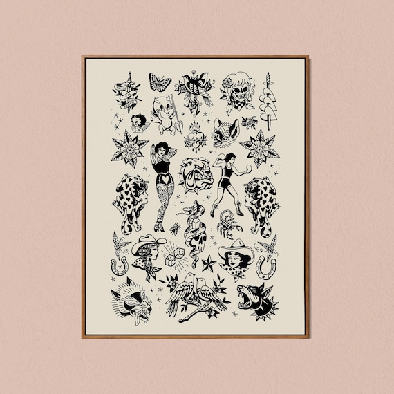 PRINTABLE Traditional Tattoo Flash Art Print Sailor Jerry Wall Art