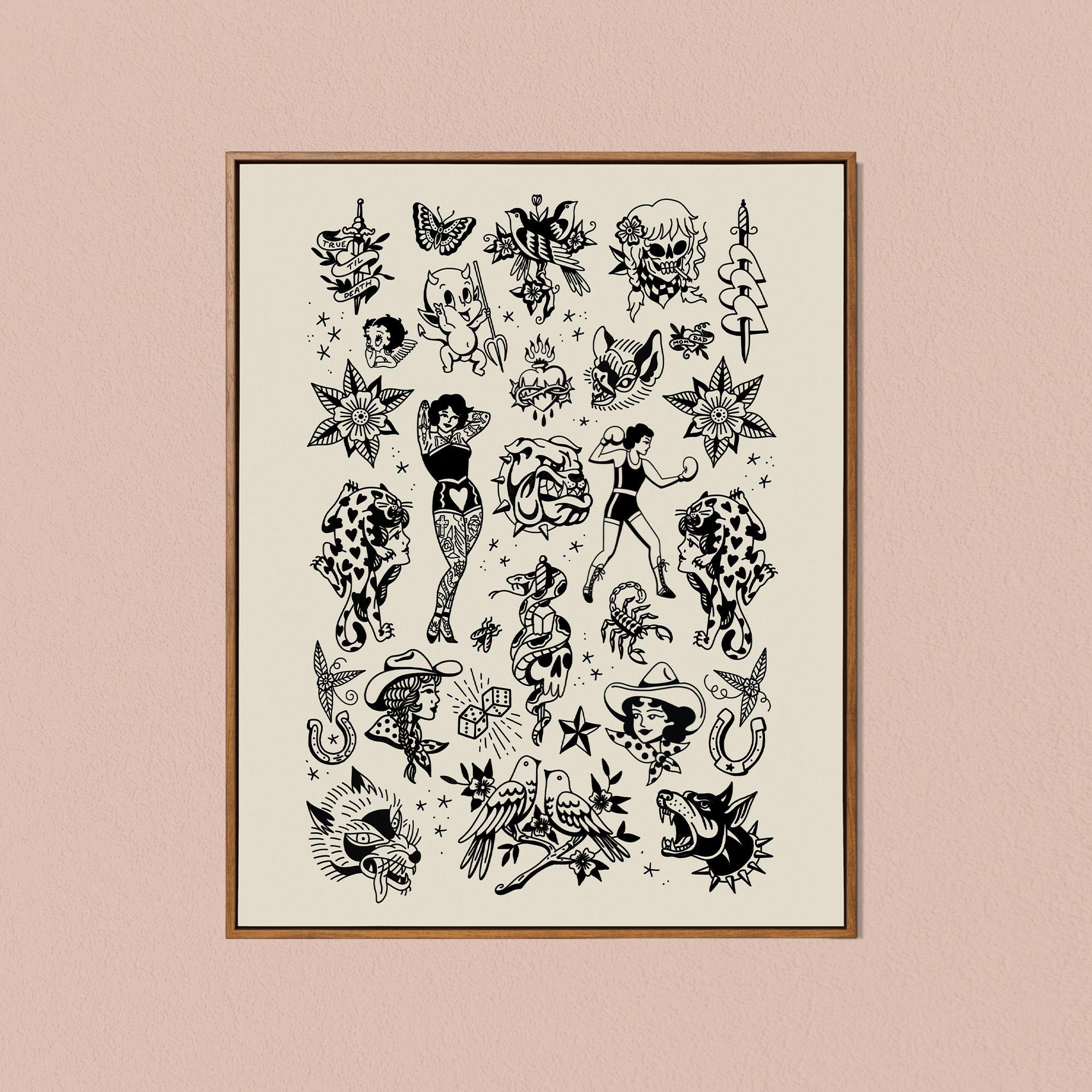 PRINTABLE Traditional Tattoo Flash Art Print Sailor Jerry Wall Art
