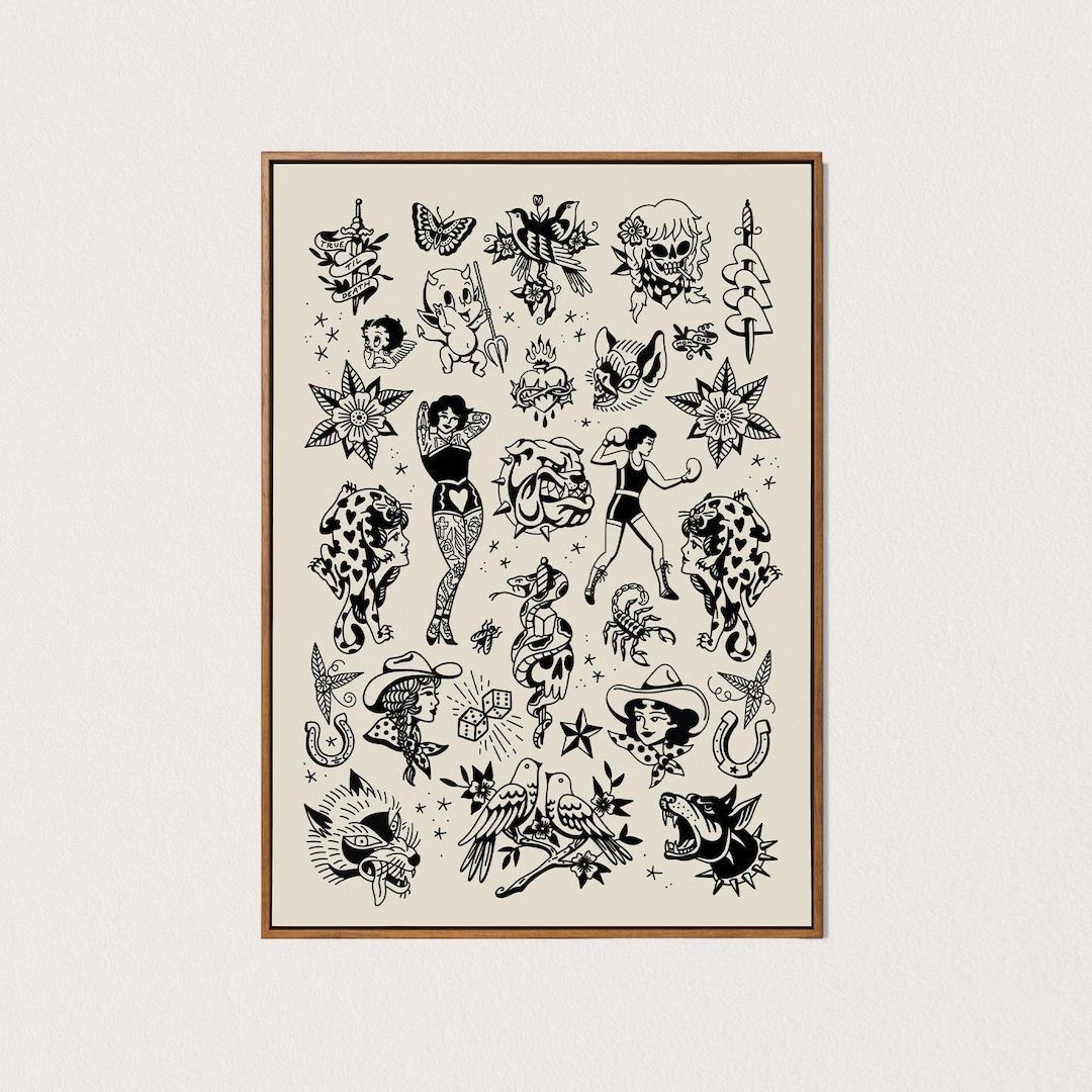 PRINTABLE Traditional Tattoo Flash Art Print Sailor Jerry Wall Art