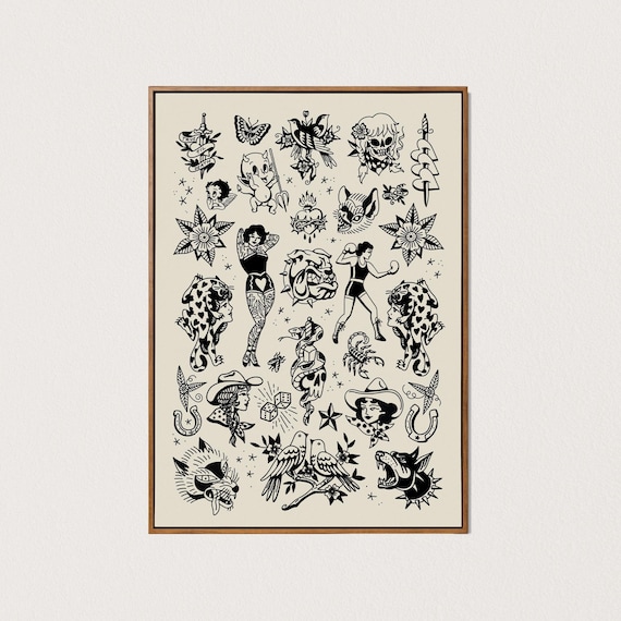 PRINTABLE Traditional Tattoo Flash Art Print Sailor Jerry Wall Art