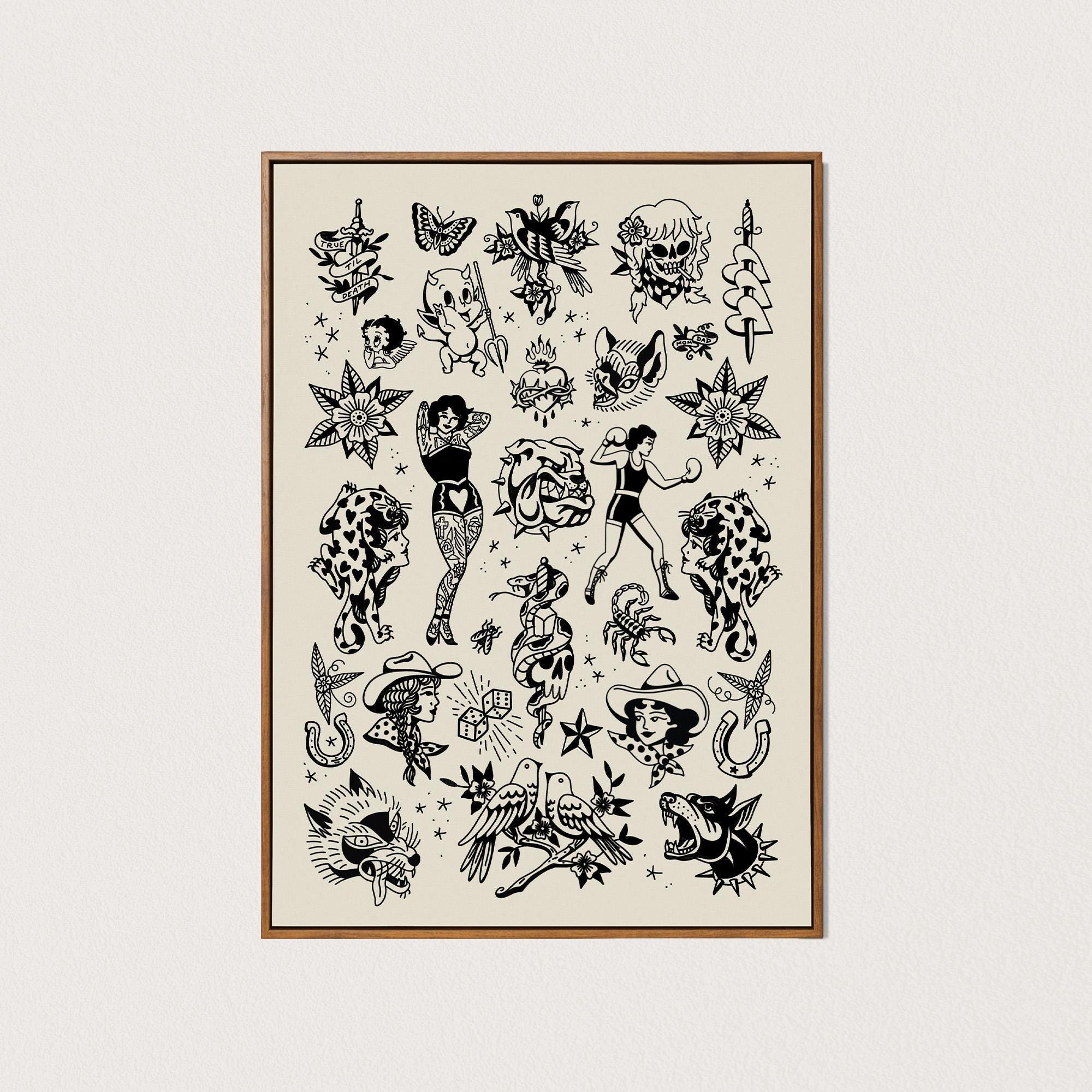 PRINTABLE Traditional Tattoo Flash Art Print Sailor Jerry Wall Art