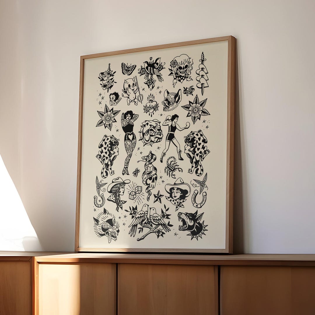 カーリー神 タトゥーフラッシュ アートパネル　ウッドウォールアート tattoo il_1080xN.7382210209_p6p9.jpg