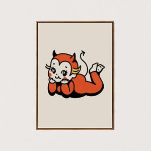 PRINTABLE devil kewpie art print cute kewpie wall art devil tattoo flash decor sonny angel print downloadable digital art