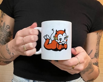 devil kewpie mug sonny angel mug cute cheeky kewpie blind box ceramic coffee cup tattoo flash art