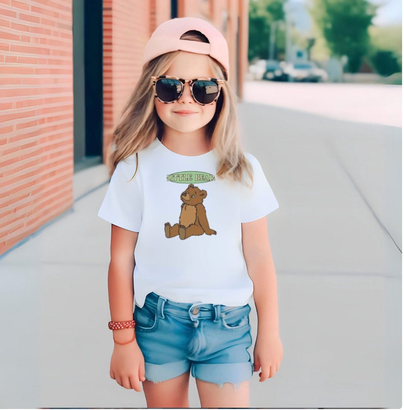 Little Bear Kids Shirt Nostalgia Children's Tee Unisex Kids Shirt 90s Kids Show Kids Clothing Children Cartoon Shirt Little One image 3