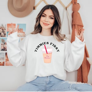 Timmies First Sweatshirt |Tim Hortons Fan| Gift For Canadian | Custom Canadian Crewneck| Gift For Her