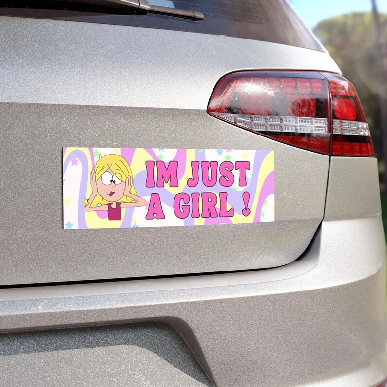 Adesivo per paraurti "Im Just A Girl" / Y2K / Nostalgia / Adesivo per paraurti divertente / Lizzie Mcguire / Adesivo per auto per ragazze / Accessori per auto carini immagine 2
