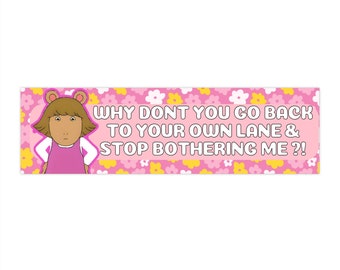 DW Bumper Sticker | Funny Car Sticker | Get in your own lane | Girly Bumper Sticker | Gift for her | nostalagic | car accessories |
