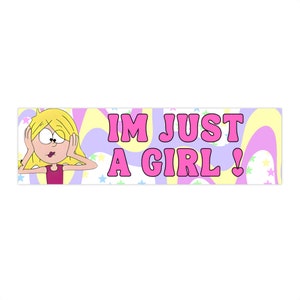 Adesivo per paraurti "Im Just A Girl" / Y2K / Nostalgia / Adesivo per paraurti divertente / Lizzie Mcguire / Adesivo per auto per ragazze / Accessori per auto carini 11" × 3"