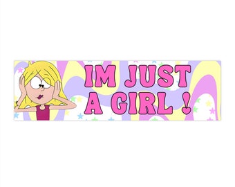 Im Just A Girl Bumper Sticker | Y2K | Nostalgia | Funny Bumper Sticker | Lizzie Mcguire | Car Decal For Girls | Cute car accessories