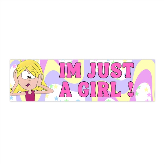 Im Just A Girl Bumper Sticker | Y2K | Nostalgia | Funny Bumper Sticker | Lizzie Mcguire | Car Decal For Girls | Cute car accessories