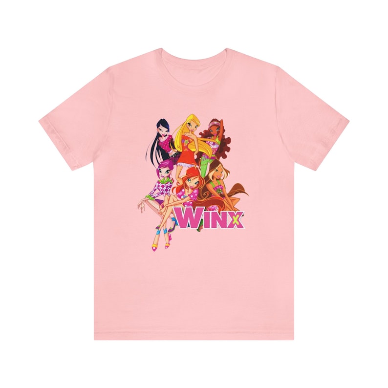 Winx Club Nostalgic Tee - Vintage Cartoon T-Shirt for Fans - Retro Cartoon Graphic Shirt Pink