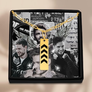 Collier Liam Payne | Design de tatouage personnalisé + carte hommage | Collier trombone | Souvenir One Direction | Cadeau pour elle |